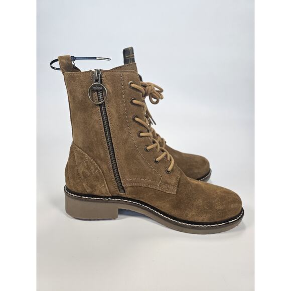 Barbour Alexandria Combat Boot Women Size 6 Beige Brown 50% Off Current Retail - Picture 11 of 11